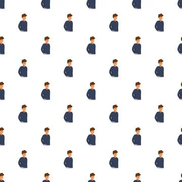 Repeating young man character generating a stylish pattern Stock Illustration