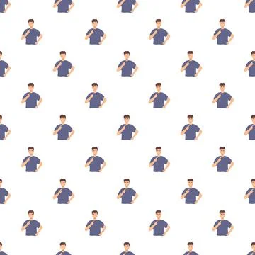 Repeating young man pointing finger at himself pattern Stock-Illustration