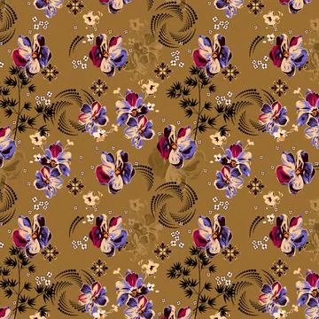 Repeat,Multi,Colored,Decorated,Hand,Drawn,Rendered,Traced,Embraided,Ornamenta Stock Illustration