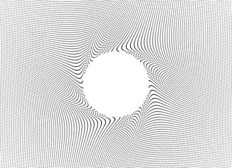 Repelled Dots Pattern with Sound Emitter Effect Stock Illustration