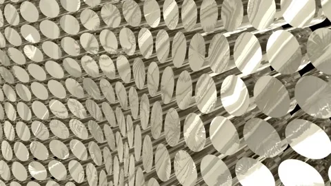 Repetitive array of metallic, textured discs Stock Footage 318753776