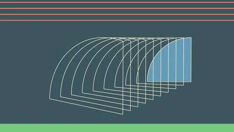 Repetitive Curved Forms On Dark Background Stock Illustration