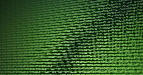 Repetitive digital code on a computer display Stock Footage 128231864