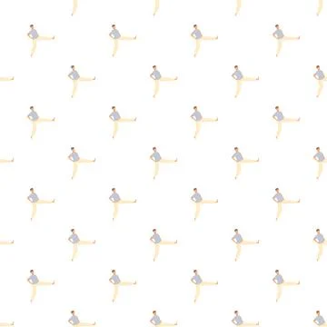 Repetitive drawing of a man performing an exercise with a raised leg Stock Illustration