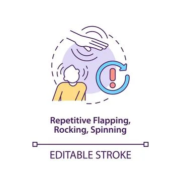 Repetitive flapping, rocking, spinning concept icon Stock Illustration