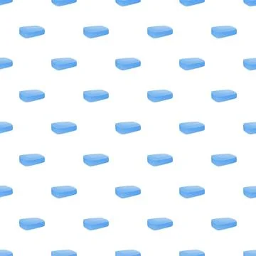 Repetitive pattern of blue sponges on white background Stock Illustration