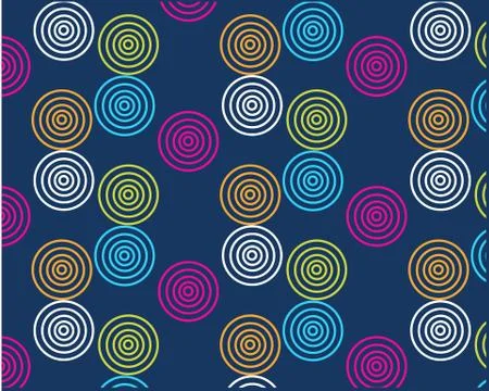The repetitive pattern bright circles on a dark background Illustrazione stock