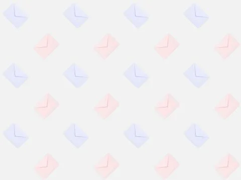 Repetitive pattern of colored mail envelopes Stock Photos