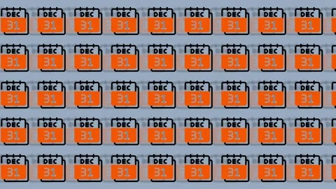Repetitive Pattern of December 31st Calendar Icons. Video stock 325389561