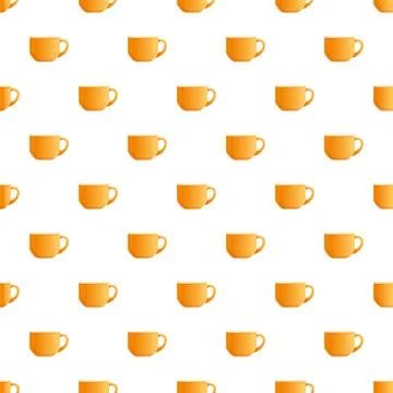 Repetitive pattern featuring bright orange coffee cups background Stock Illustration