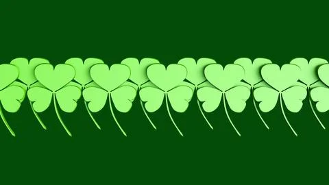 A repetitive pattern of green three-leaf clovers or shamrocks. Stock Illustration