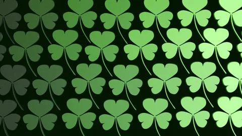 A repetitive pattern of green three-leaf clovers or shamrocks. Stock Illustration