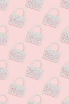 Repetitive pattern made from iridescent beaded handbags. 写真素材