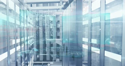 Repetitive server pattern emphasizes computer interface and business technology. Stock Footage 327528829