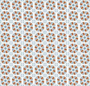 Repetitive traditional pattern on metal surface orange and blue colored texture Stock-Illustration