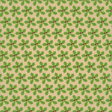 Repetitive vector background from green oak leaves and acorns Stock Illustration