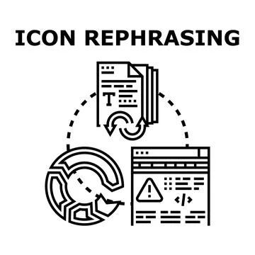 Rephrasing content concept for digital optimization process Illustrazione stock