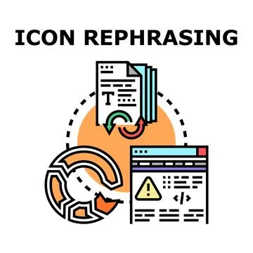 Rephrasing content concept for digital optimization process Illustrazione stock