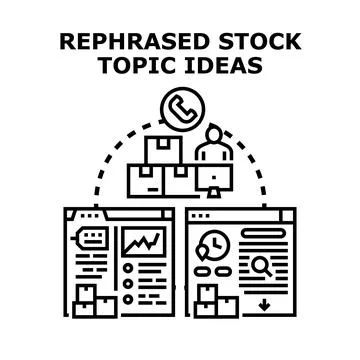 Rephrasing stock topic ideas for content creation Illustrazione stock