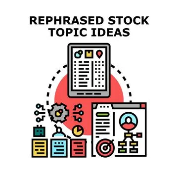Rephrasing stock topic ideas for content strategy Stock Illustration