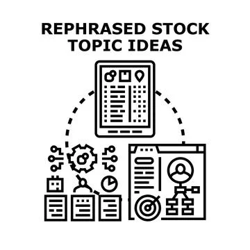 Rephrasing stock topic ideas for content strategy Stock Illustration
