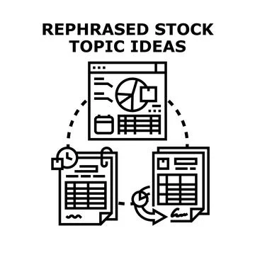 Rephrasing stock topic ideas for creative content development Stockillustratie