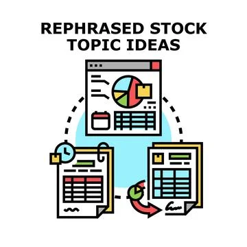 Rephrasing stock topic ideas for creative content development Stock Illustration