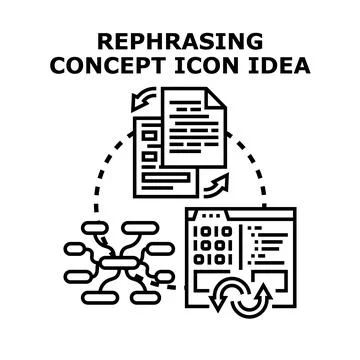 Rephrasing text content and generating new ideas Stock Illustration