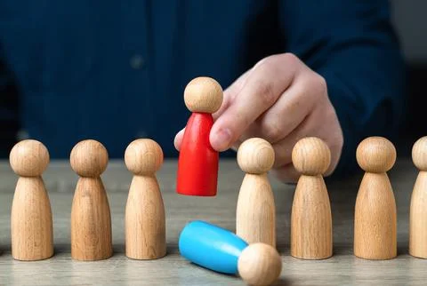 Replace another employee with a loyal and subordinate one. Replacing an old.. Stock Photos