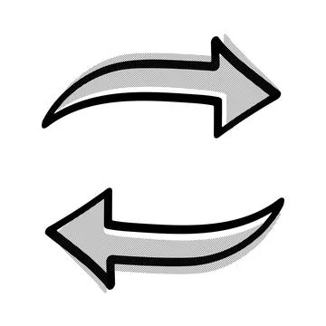 Replace Arrow Outline Icon with Halftone Shadow Stock Illustration