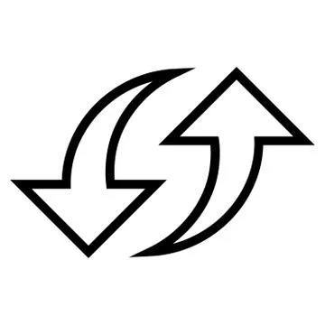 Replace Arrows Contour Vector Icon Stock Illustration