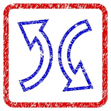 Replace Arrows Grunge Framed Icon Stock Illustration