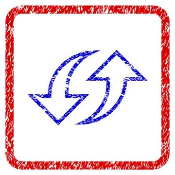 Replace Arrows Grunge Framed Icon Stock Illustration