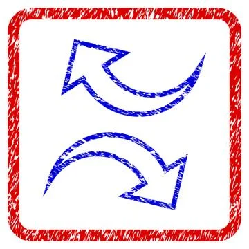Replace Arrows Grunge Framed Icon Stock Illustration