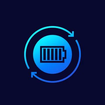 Replace battery icon on dark Stock Illustration