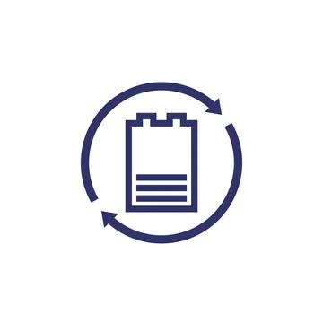 Replace battery icon, vector sign Stock Illustration