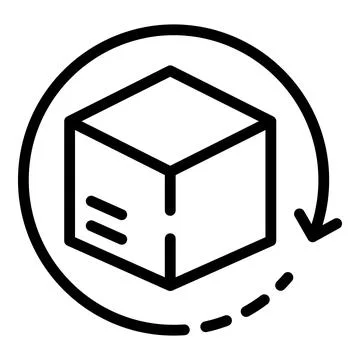 Replace box icon, outline style 库存插图