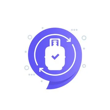 Replace gas cylinder, LPG tank vector icon Stock Illustration