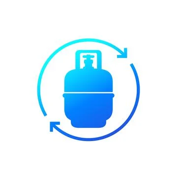 Replace gas cylinder, LPG tank icon Stock Illustration