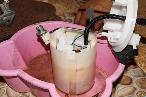 Replace the gasoline filter 写真素材