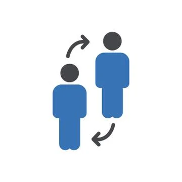 Replace glyph color icon Stock Illustration