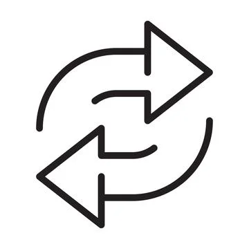 Replace icon vector double reverse arrow exchange linear sign for graphic des Stock Illustration