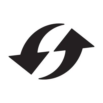 Replace icon vector double reverse arrow exchange linear sign for graphic des 스톡 일러스트