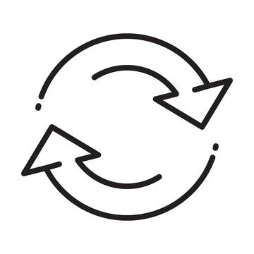 Replace icon vector double reverse arrow exchange linear sign for graphic des Stock Illustration