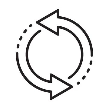 Replace icon vector double reverse arrow exchange linear sign for graphic des Stock Illustration