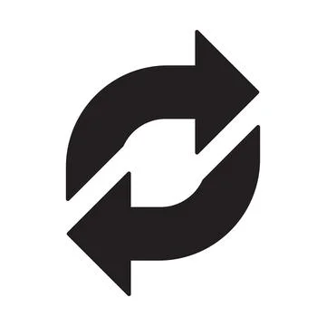 Replace icon vector double reverse arrow exchange linear sign for graphic des 스톡 일러스트