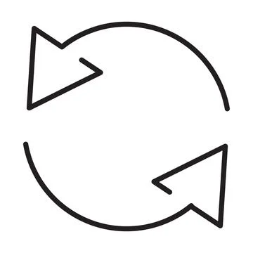 Replace icon vector double reverse arrow exchange linear sign for graphic des Stock Illustration