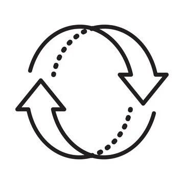 Replace icon vector double reverse arrow exchange linear sign for graphic des Stock Illustration