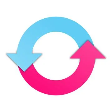 Replace icon vector double reverse arrow exchange linear sign for graphic des Stock Illustration