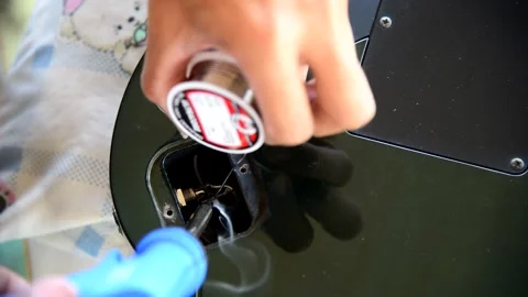 Replace the New Guitar Socket Jack to old guitar Stock Footage 275159481